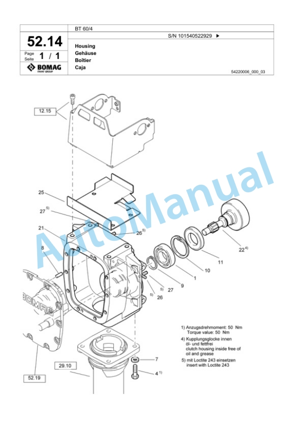 Bomag BT 60-4 Vibratory Tamper Spare Parts Catalogue 00818783-2