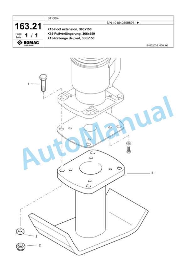 Bomag BT 60-4 Vibratory Tamper Spare Parts Catalogue 00818827-5