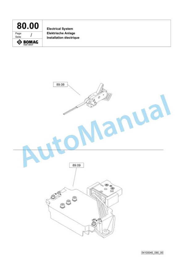 Bomag BT 60 e Vibratory Tamper Spare Parts Catalogue 00826577-2
