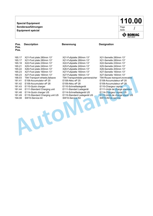 Bomag BT 60 e Vibratory Tamper Spare Parts Catalogue 00826577-3