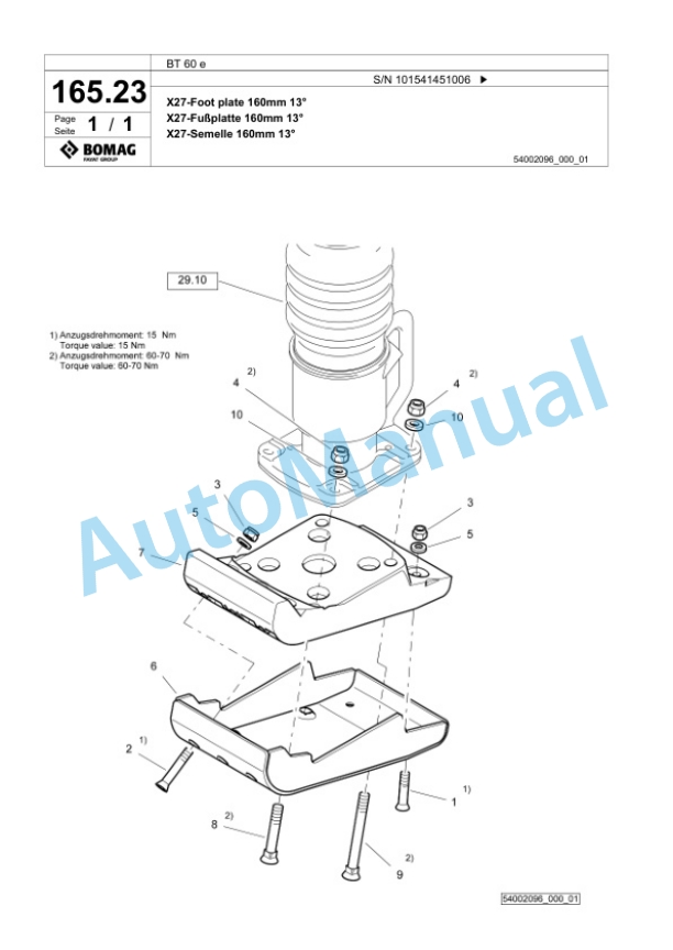 Bomag BT 60 e Vibratory Tamper Spare Parts Catalogue 00826577-4