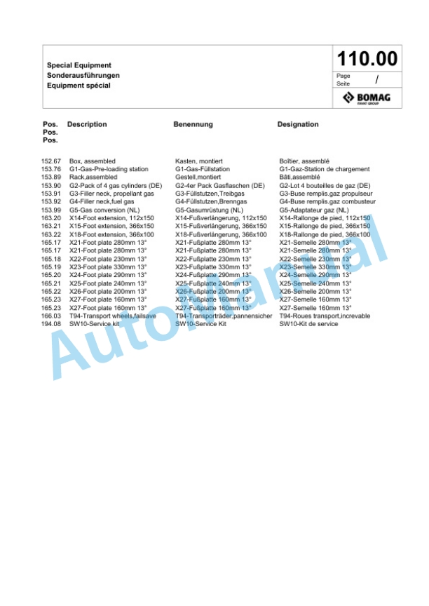 Bomag BT 60 G Vibratory Tamper Spare Parts Catalogue 00824891-3