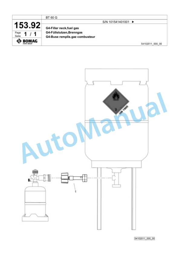 Bomag BT 60 G Vibratory Tamper Spare Parts Catalogue 00824891-5