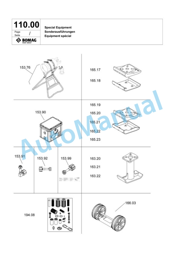 Bomag BT 60 G Vibratory Tamper Spare Parts Catalogue 00825113-3