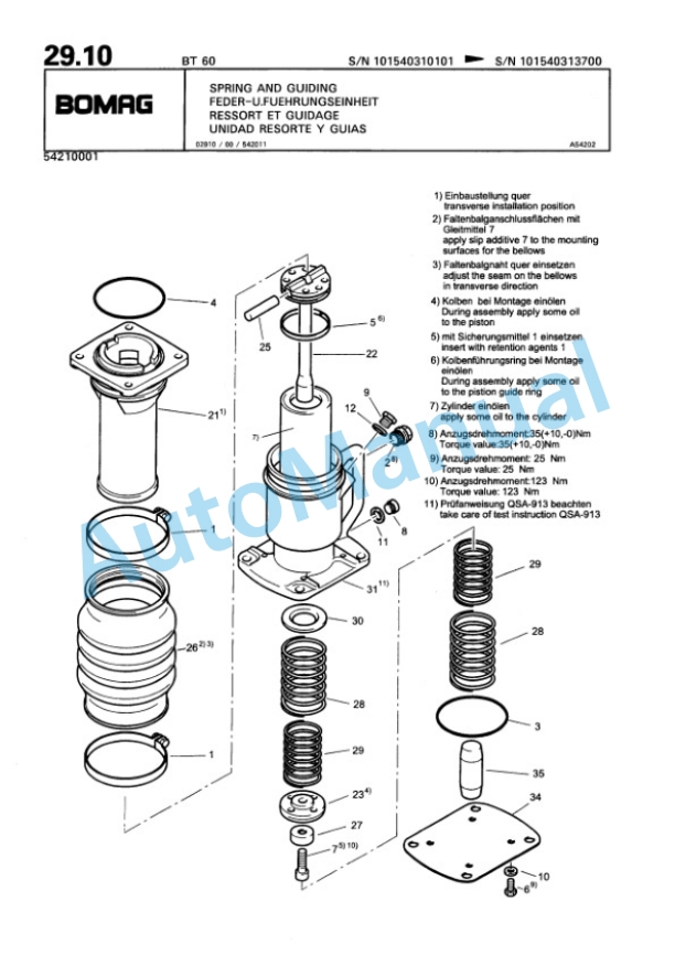 Bomag BT 60 Vibratory Tamper Spare Parts Catalogue 00813225-2