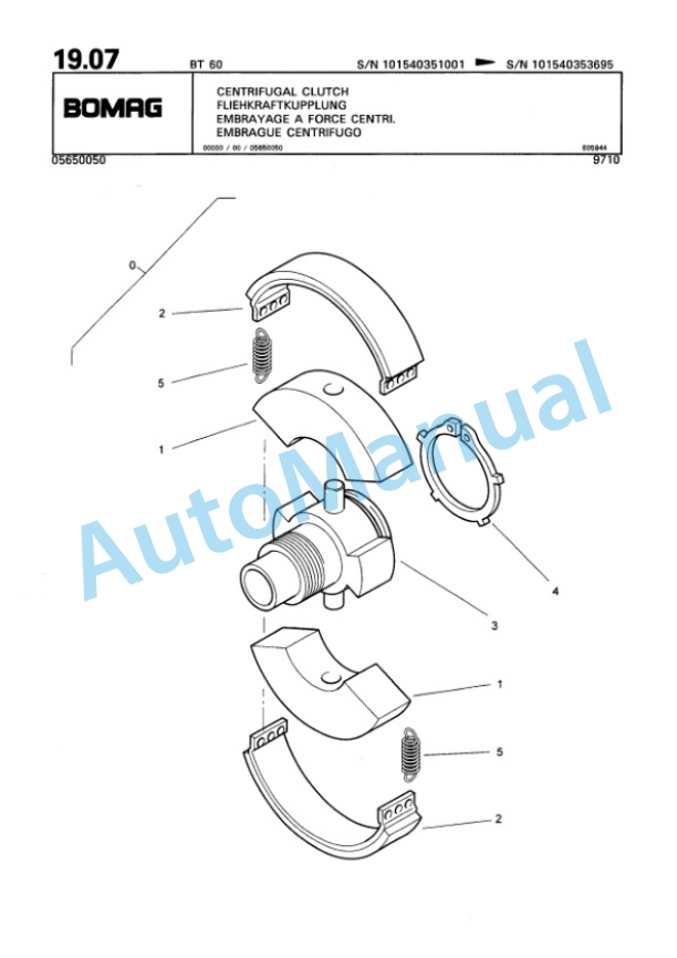 Bomag BT 60 Vibratory Tamper Spare Parts Catalogue 00813226-2