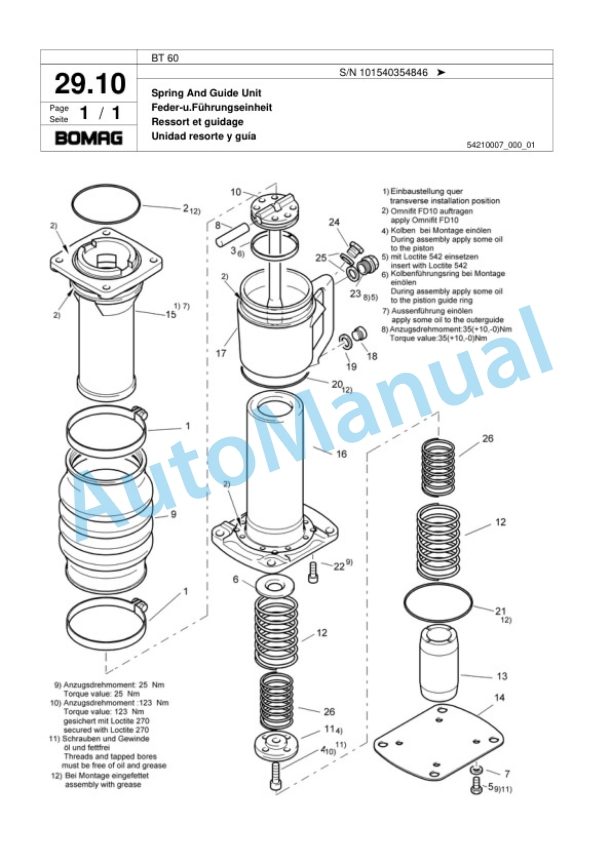 Bomag BT 60 Vibratory Tamper Spare Parts Catalogue 00817451-2