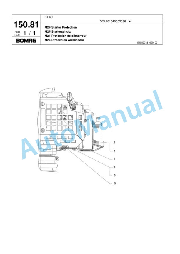 Bomag BT 60 Vibratory Tamper Spare Parts Catalogue 00817451-5