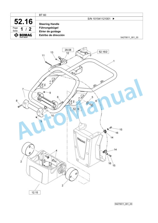 Bomag BT 60 Vibratory Tamper Spare Parts Catalogue 00824635-2