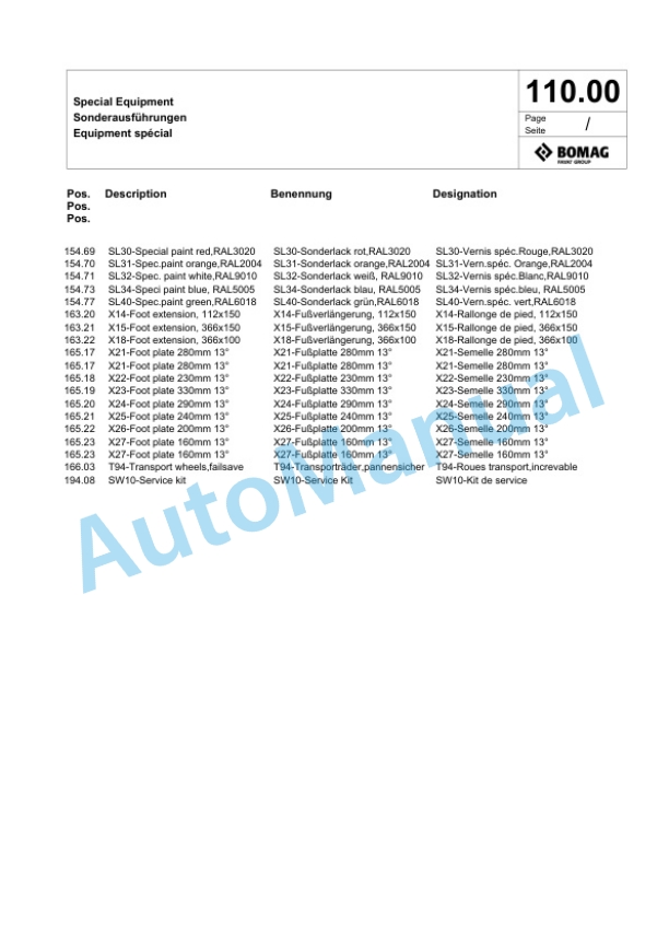 Bomag BT 60 Vibratory Tamper Spare Parts Catalogue 00826683-3