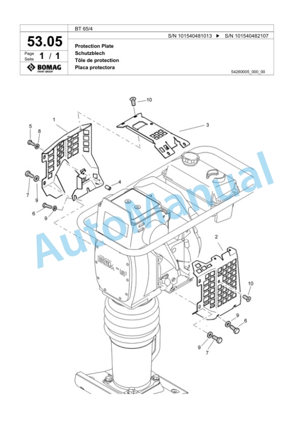 Bomag BT 65-4 Vibratory Tamper Spare Parts Catalogue 00817453-3