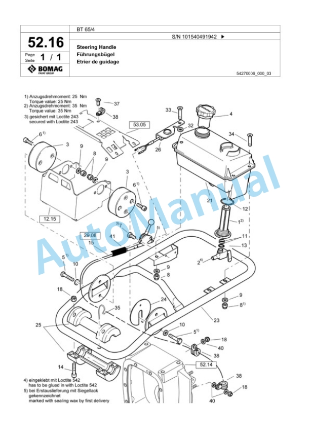 Bomag BT 65-4 Vibratory Tamper Spare Parts Catalogue 00818017-2
