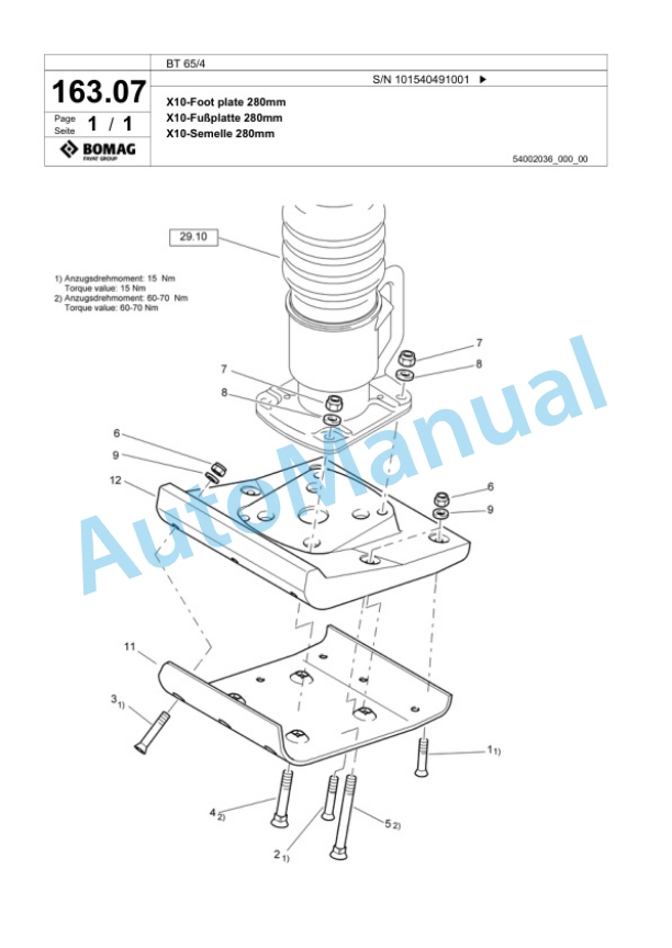 Bomag BT 65-4 Vibratory Tamper Spare Parts Catalogue 00818017-4