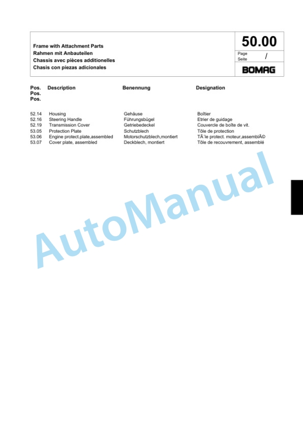 Bomag BT 65-4 Vibratory Tamper Spare Parts Catalogue 00818601-2