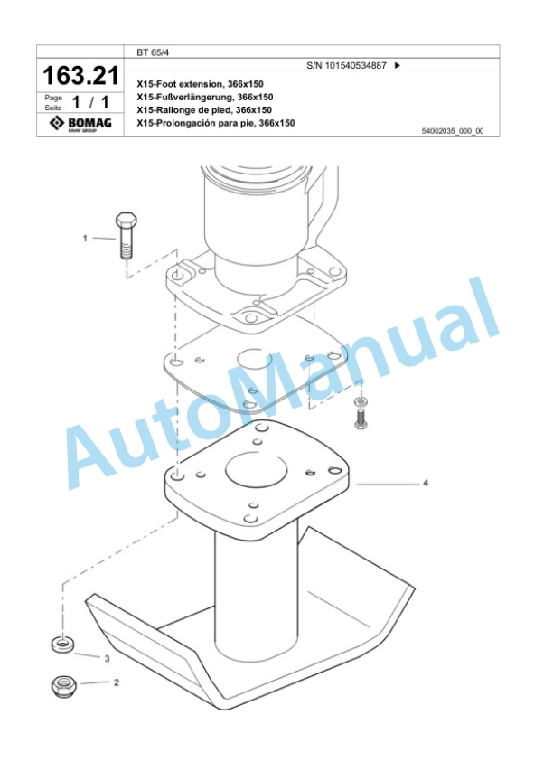 Bomag BT 65-4 Vibratory Tamper Spare Parts Catalogue 00818785-5