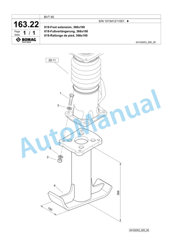 Bomag BT 65 Vibratory Tamper Spare Parts Catalogue 00824401-5