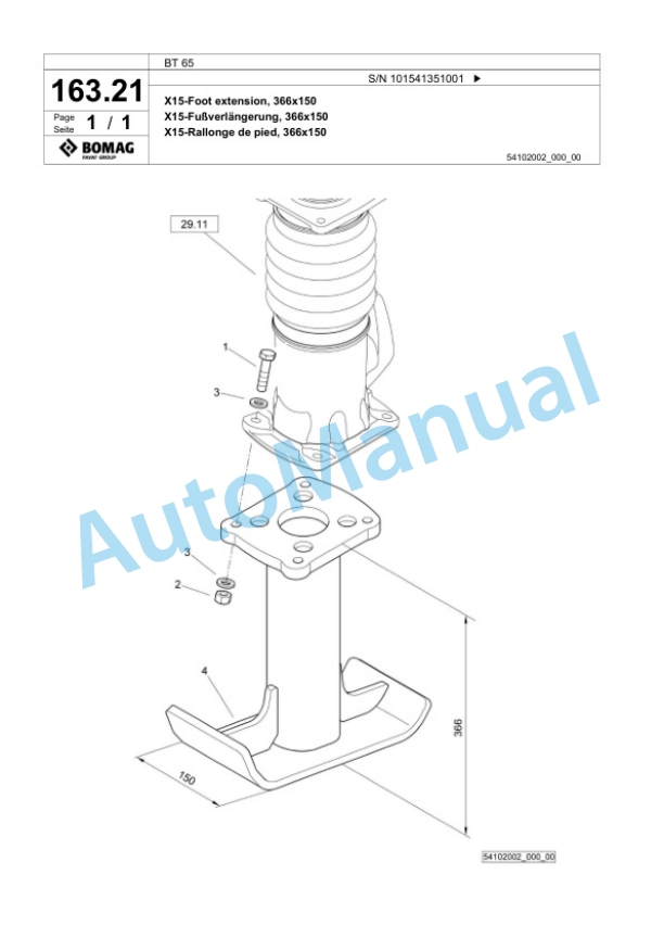 Bomag BT 65 Vibratory Tamper Spare Parts Catalogue 00825213-4
