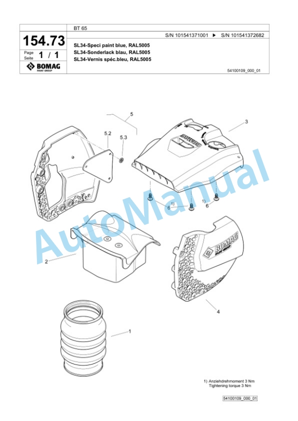 Bomag BT 65 Vibratory Tamper Spare Parts Catalogue 00825579-4