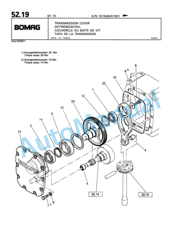 Bomag BT 70 Vibratory Tamper Spare Parts Catalogue 00813207-3