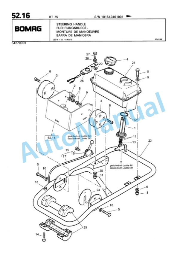 Bomag BT 75 Vibratory Tamper Spare Parts Catalogue 00813236-3