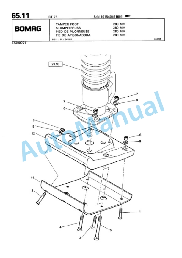 Bomag BT 75 Vibratory Tamper Spare Parts Catalogue 00813236-4