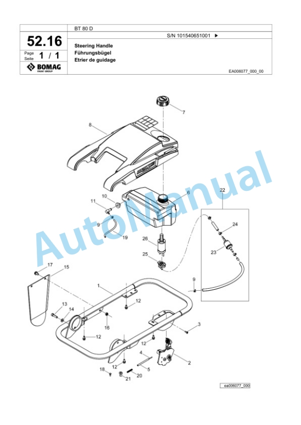 Bomag BT 80 D Vibratory Tamper Spare Parts Catalogue 00826641-3