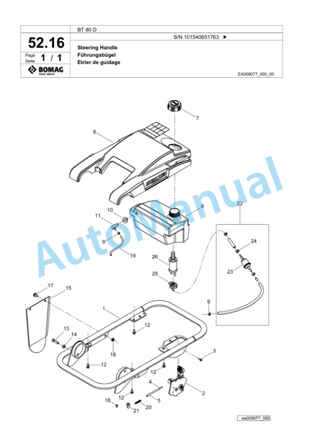 Bomag BT 80 D Vibratory Tamper Spare Parts Catalogue 00826823-3