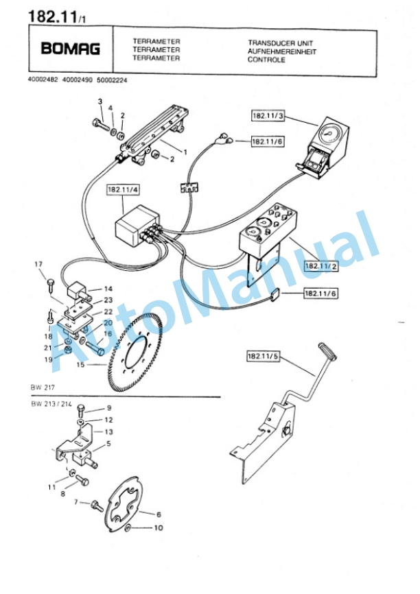 Bomag BTM 03 Terra Meter Spare Parts Catalogue 00819005-5