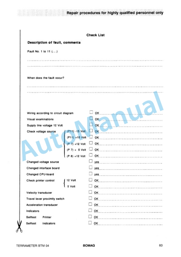 Bomag BTM 04 Terra Meter Spare Parts Catalogue 00816202-3