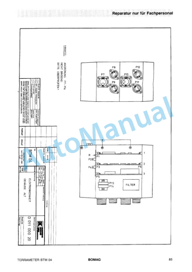 Bomag BTM 04 Terra Meter Spare Parts Catalogue 00816211 GE-3