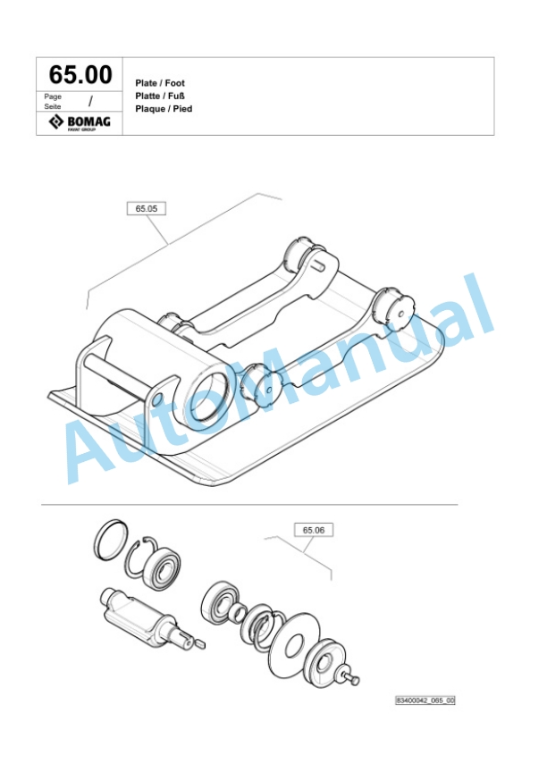 Bomag BVP 10-30 Vibratory Plate Compactor Spare Parts Catalogue 00825467-3