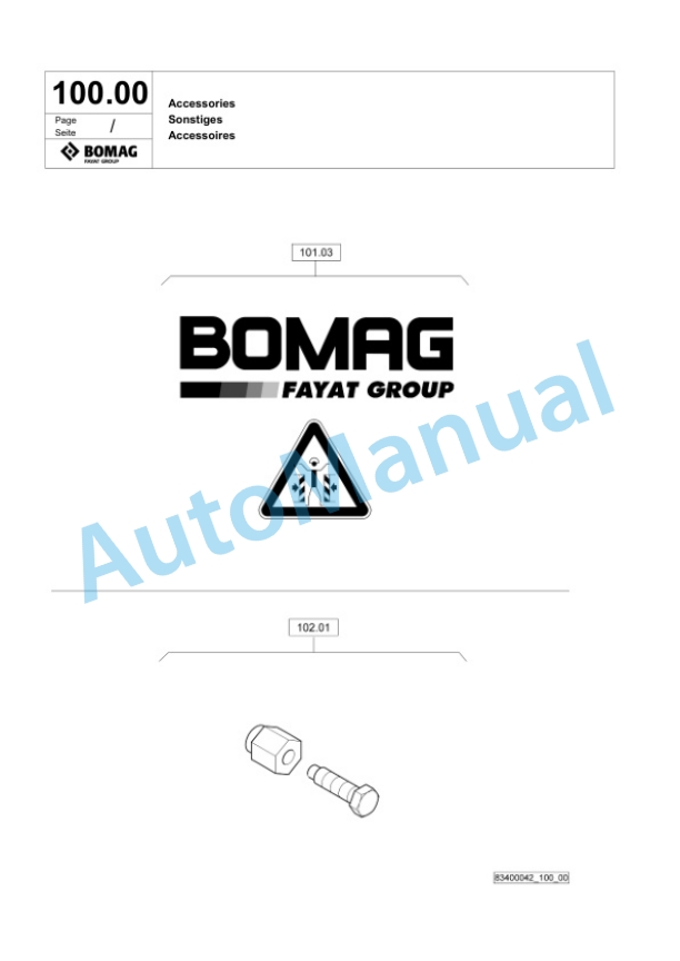 Bomag BVP 10-30 Vibratory Plate Compactor Spare Parts Catalogue 00826197-4