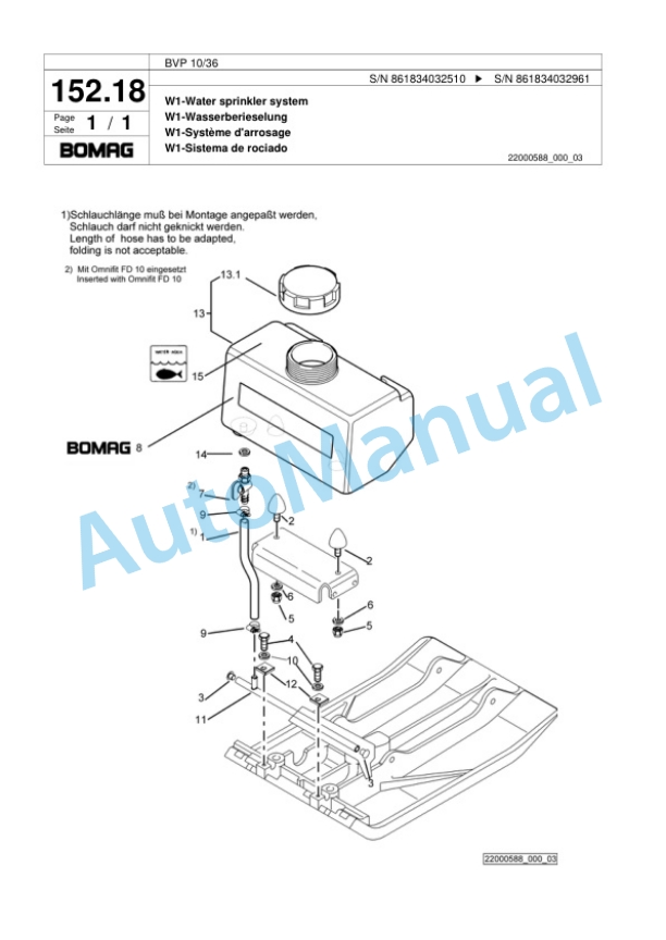 Bomag BVP 10-36 Vibratory Plate Compactor Spare Parts Catalogue 00818687-4
