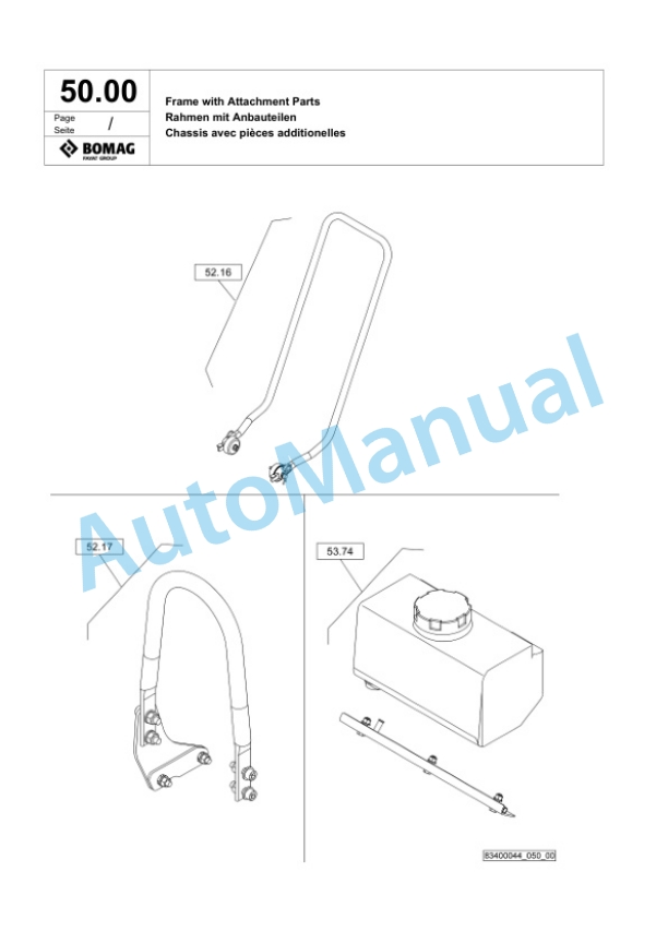 Bomag BVP 12-50 A Vibratory Plate Compactor Spare Parts Catalogue 00826201-2