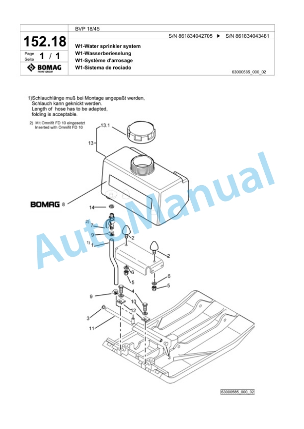 Bomag BVP 18-45 Vibratory Plate Compactor Spare Parts Catalogue 00818689-4