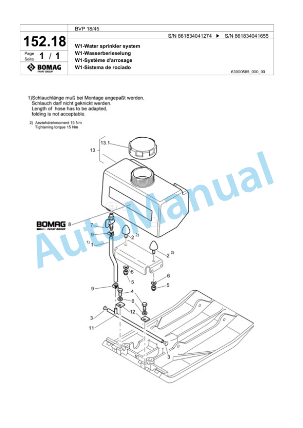 Bomag BVP 18-45 Vibratory Plate Compactor Spare Parts Catalogue 00818689-5