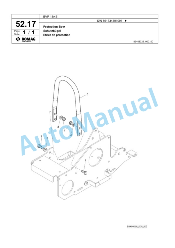 Bomag BVP 18-45 Vibratory Plate Compactor Spare Parts Catalogue 00825321-2