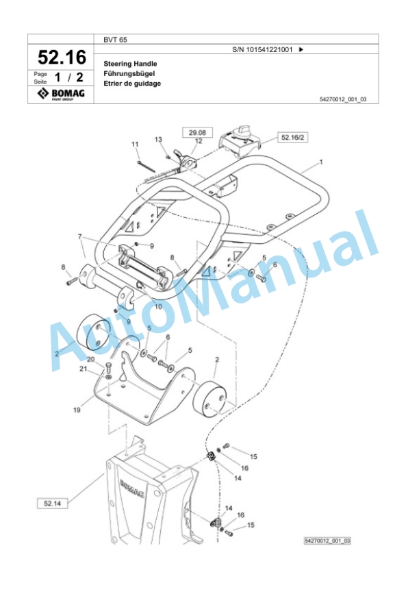 Bomag BVT 65 Vibratory Tamper Spare Parts Catalogue 00825153-2