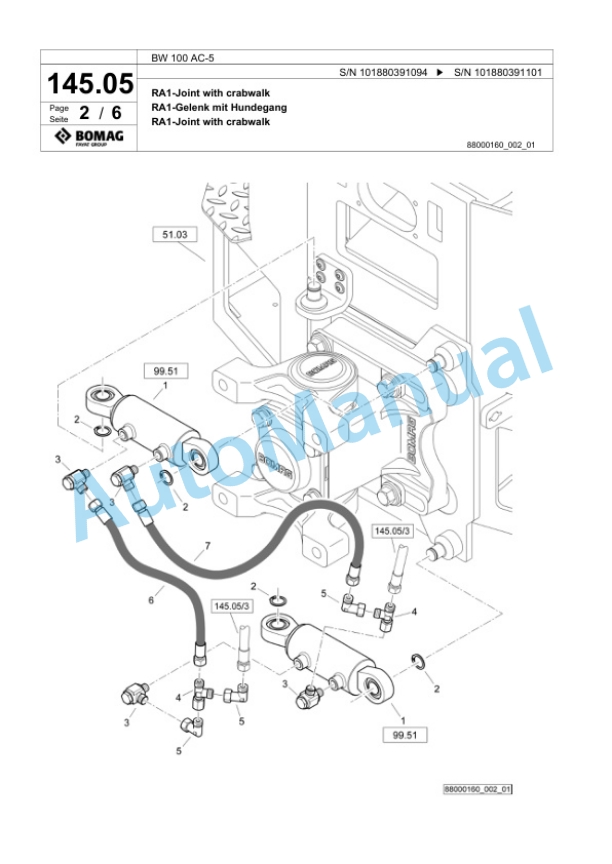 Bomag BW 100 AC-5 Combination Roller Spare Parts Catalogue 00824837-3