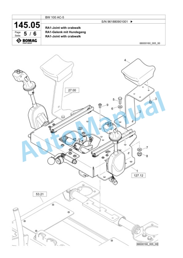 Bomag BW 100 AC-5 Combination Roller Spare Parts Catalogue 00827047-3