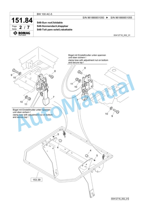 Bomag BW 100 AC-5 Tandem Vibratory Roller Spare Parts Catalogue 00826091-4