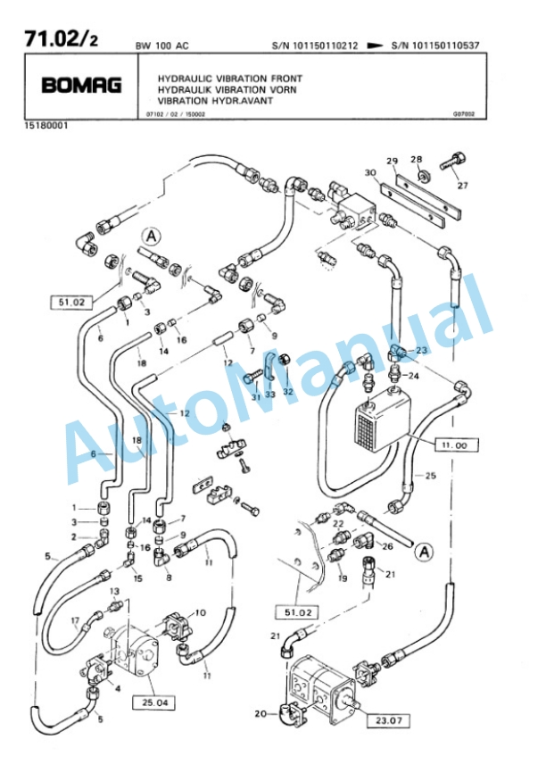 Bomag BW 100 AC, BW 120 AC Combination Roller Spare Parts Catalogue 00810119-4