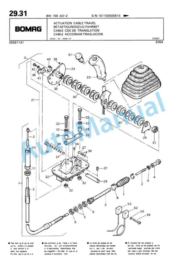 Bomag BW 100 AD-2 Tandem Vibratory Roller Spare Parts Catalogue 00812740-2