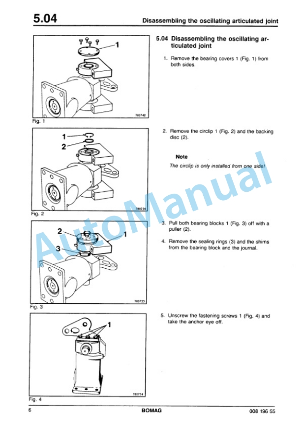 Bomag BW 100 AD-3, BW 100 AC-3, BW 120 AD-3, BW 120 AC-3 Tandem Vibratory Rollers Repair Instructions 00819341-3