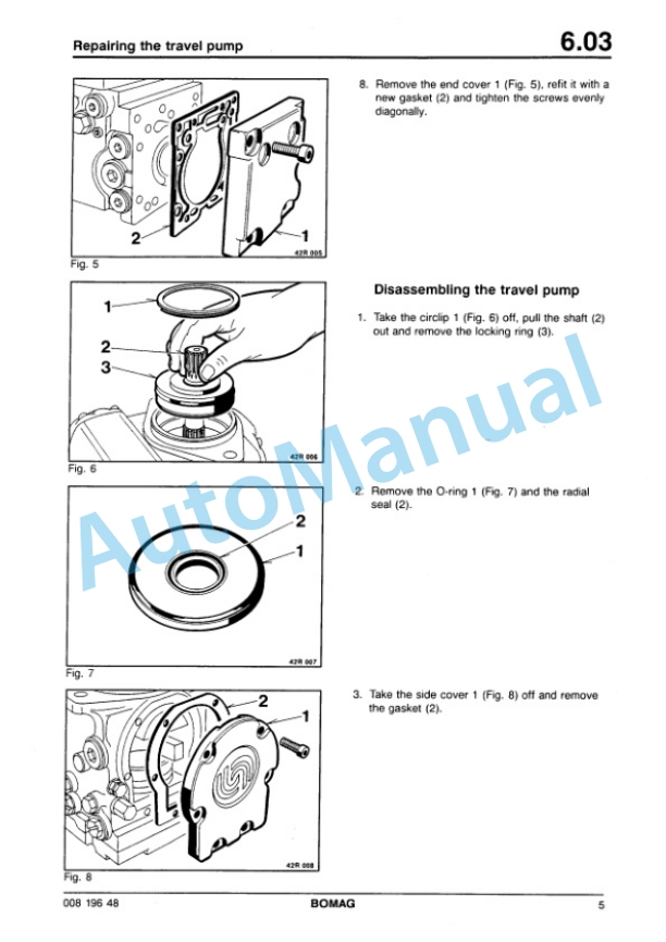 Bomag BW 100 AD-3, BW 100 AC-3, BW 120 AD-3, BW 120 AC-3 Tandem Vibratory Rollers Repair Instructions 00819341-4