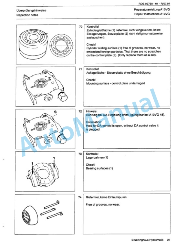 Bomag BW 100 AD-3, BW 100 AC-3, BW 120 AD-3, BW 120 AC-3 Tandem Vibratory Rollers Repair Instructions 00819371-3