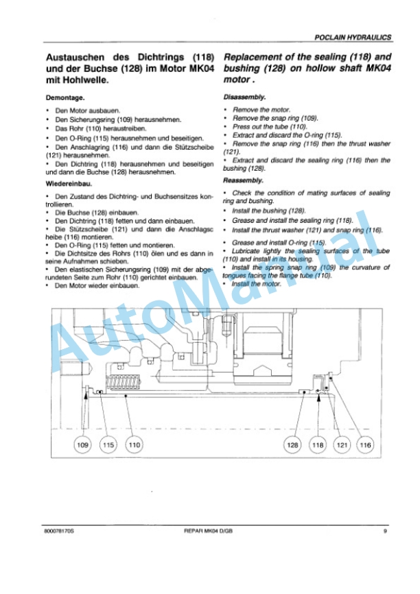 Bomag BW 100 AD-3, BW 100 AC-3, BW 120 AD-3, BW 120 AC-3 Tandem Vibratory Rollers Repair Instructions 00819371-5