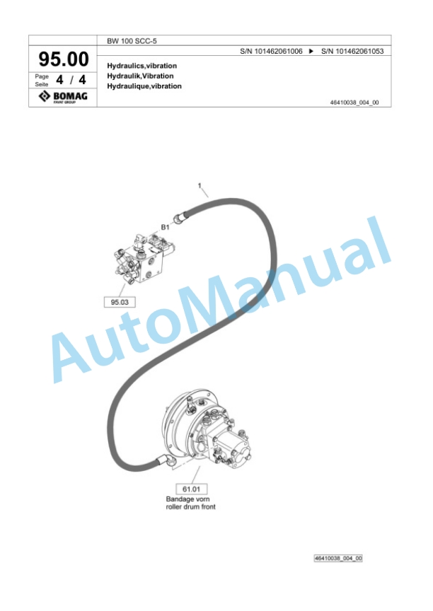 Bomag BW 100 SCC-5 Combination Roller Spare Parts Catalogue 00824127-3