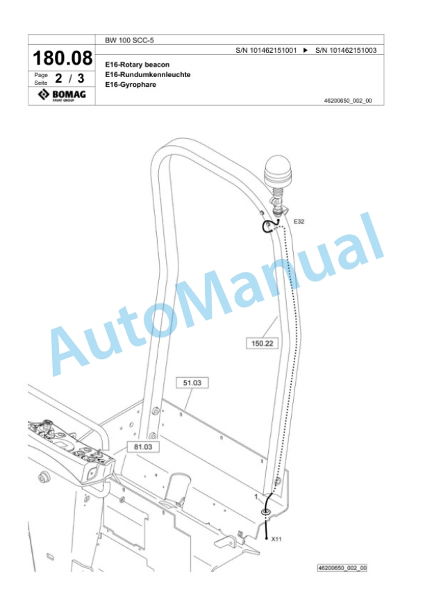 Bomag BW 100 SCC-5 Combination Roller Spare Parts Catalogue 00825295-5