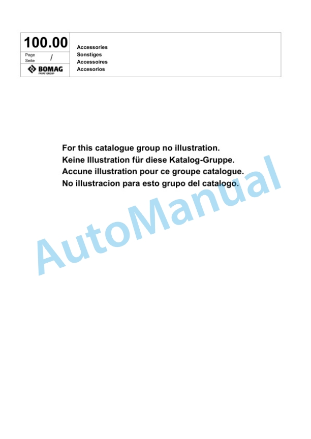 Bomag BW 100 SL-5 Tandem Vibratory Roller Spare Parts Catalogue 00824557-5